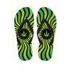 Psychedelic Cannabis Leaf Print Flip Flops