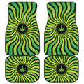 Psychedelic Cannabis Leaf Print Front and Back Car Floor Mats