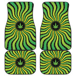 Psychedelic Cannabis Leaf Print Front and Back Car Floor Mats