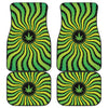 Psychedelic Cannabis Leaf Print Front and Back Car Floor Mats