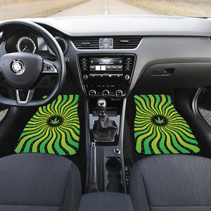 Psychedelic Cannabis Leaf Print Front and Back Car Floor Mats