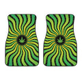 Psychedelic Cannabis Leaf Print Front Car Floor Mats