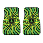 Psychedelic Cannabis Leaf Print Front Car Floor Mats