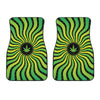 Psychedelic Cannabis Leaf Print Front Car Floor Mats