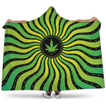 Psychedelic Cannabis Leaf Print Hooded Blanket