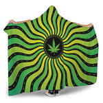Psychedelic Cannabis Leaf Print Hooded Blanket