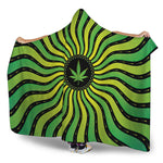Psychedelic Cannabis Leaf Print Hooded Blanket