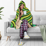 Psychedelic Cannabis Leaf Print Hooded Blanket