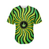 Psychedelic Cannabis Leaf Print Men's Baseball Jersey