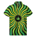 Psychedelic Cannabis Leaf Print Men's Short Sleeve Shirt