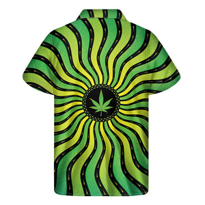 Psychedelic Cannabis Leaf Print Men's Short Sleeve Shirt