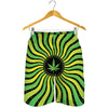 Psychedelic Cannabis Leaf Print Men's Shorts