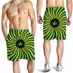 Psychedelic Cannabis Leaf Print Men's Shorts