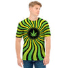 Psychedelic Cannabis Leaf Print Men's T-Shirt