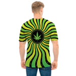 Psychedelic Cannabis Leaf Print Men's T-Shirt