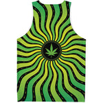 Psychedelic Cannabis Leaf Print Men's Tank Top