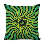 Psychedelic Cannabis Leaf Print Pillow Cover