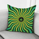 Psychedelic Cannabis Leaf Print Pillow Cover
