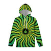 Psychedelic Cannabis Leaf Print Pullover Hoodie