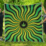 Psychedelic Cannabis Leaf Print Quilt