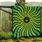 Psychedelic Cannabis Leaf Print Quilt