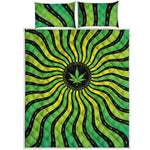 Psychedelic Cannabis Leaf Print Quilt Bed Set