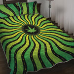 Psychedelic Cannabis Leaf Print Quilt Bed Set