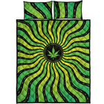 Psychedelic Cannabis Leaf Print Quilt Bed Set