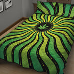 Psychedelic Cannabis Leaf Print Quilt Bed Set