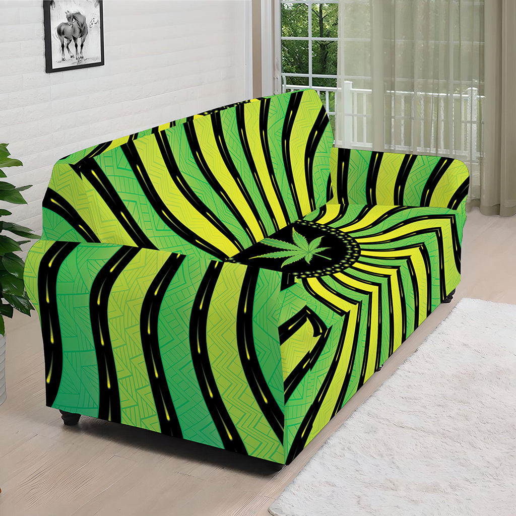 Psychedelic Cannabis Leaf Print Sofa Cover