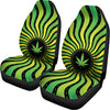 Psychedelic Cannabis Leaf Print Universal Fit Car Seat Covers