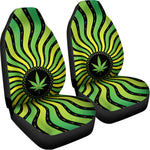 Psychedelic Cannabis Leaf Print Universal Fit Car Seat Covers