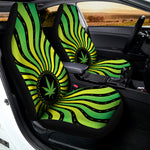 Psychedelic Cannabis Leaf Print Universal Fit Car Seat Covers