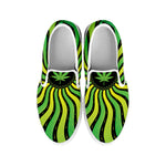 Psychedelic Cannabis Leaf Print White Slip On Shoes