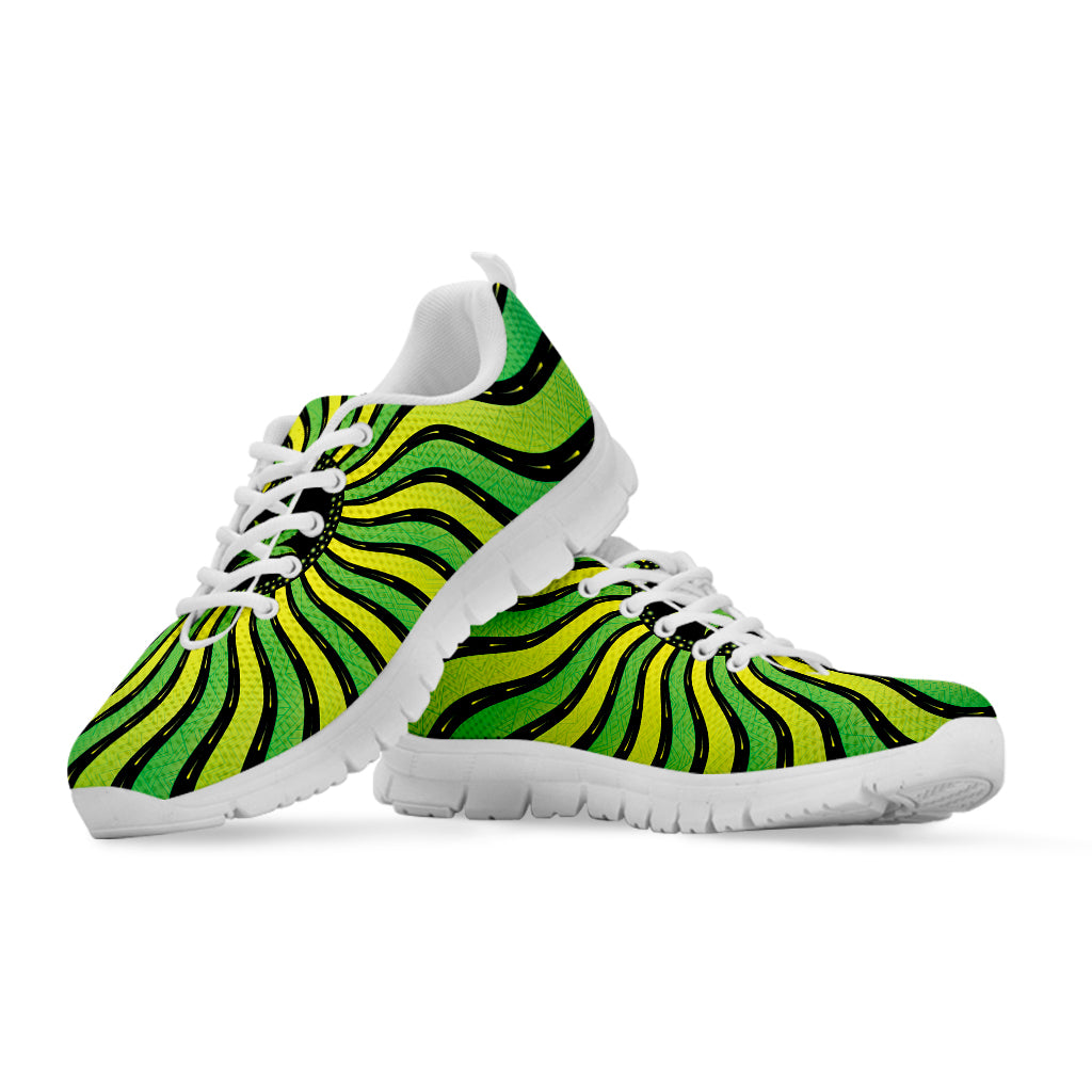 Psychedelic Cannabis Leaf Print White Sneakers