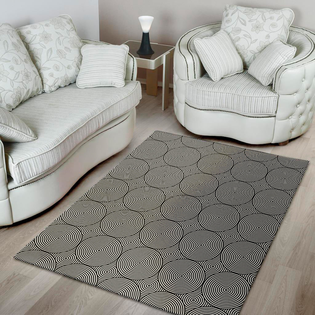 Psychedelic Circle Pattern Print Area Rug