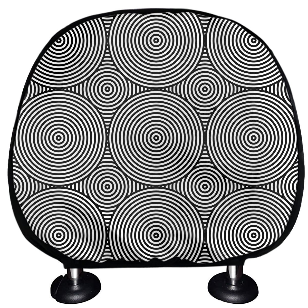 Psychedelic Circle Pattern Print Car Headrest Covers