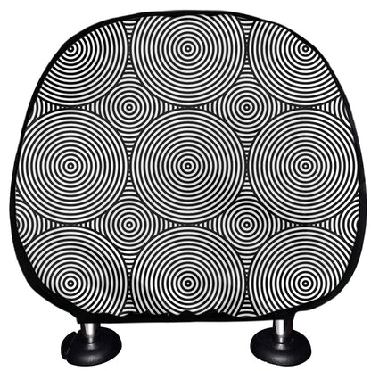 Psychedelic Circle Pattern Print Car Headrest Covers