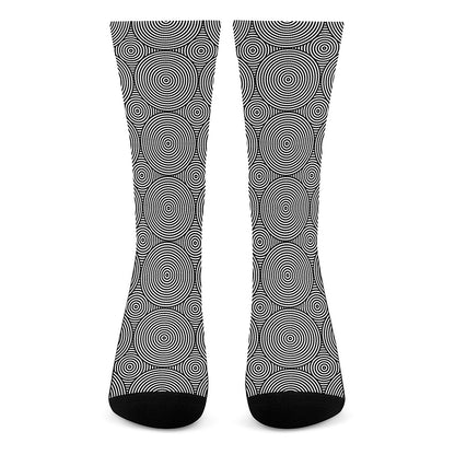 Psychedelic Circle Pattern Print Crew Socks