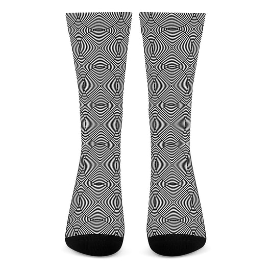 Psychedelic Circle Pattern Print Crew Socks