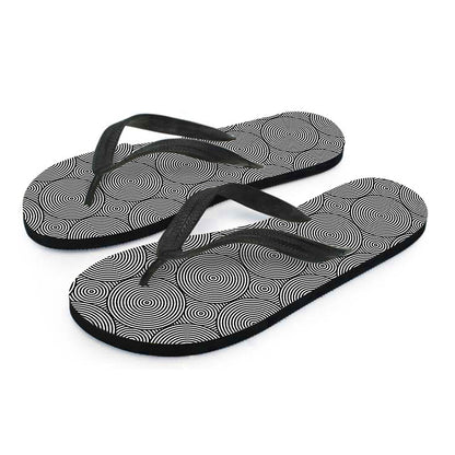 Psychedelic Circle Pattern Print Flip Flops