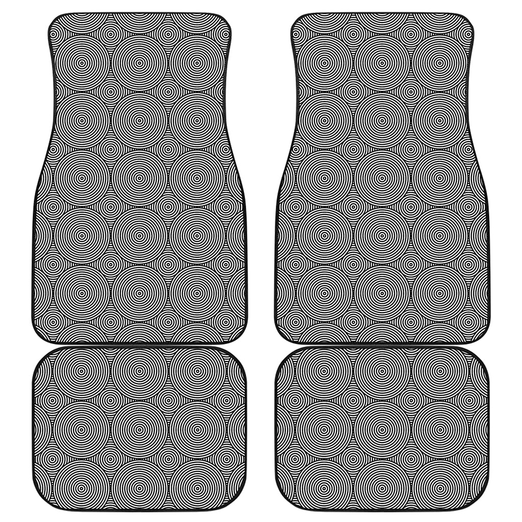 Psychedelic Circle Pattern Print Front and Back Car Floor Mats