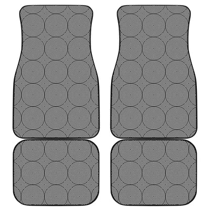 Psychedelic Circle Pattern Print Front and Back Car Floor Mats