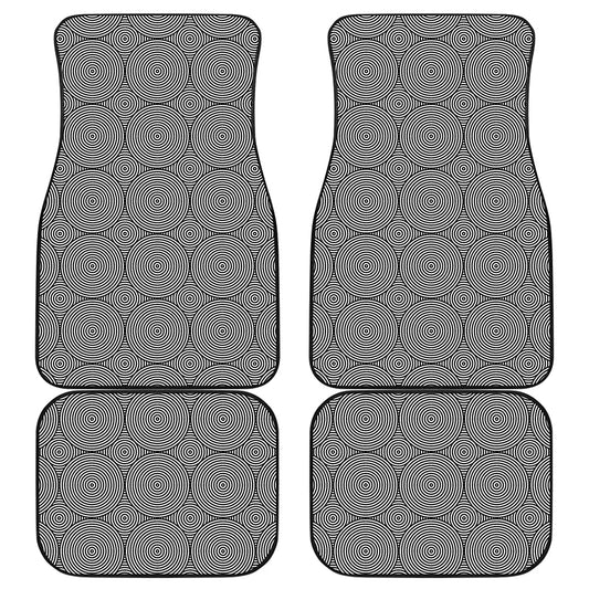 Psychedelic Circle Pattern Print Front and Back Car Floor Mats