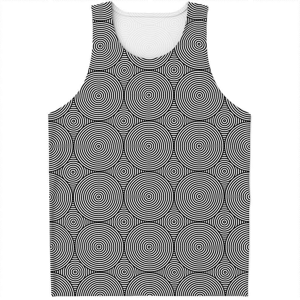 Psychedelic Circle Pattern Print Men's Tank Top