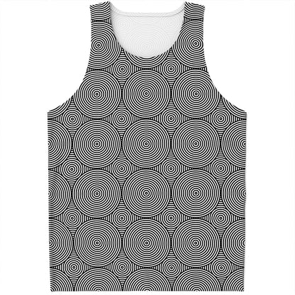 Psychedelic Circle Pattern Print Men's Tank Top