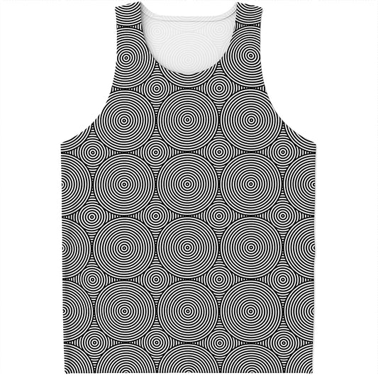 Psychedelic Circle Pattern Print Men's Tank Top
