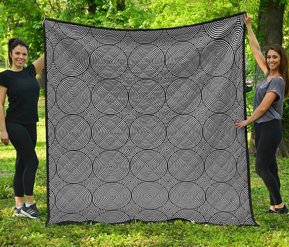 Psychedelic Circle Pattern Print Quilt