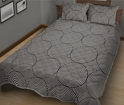 Psychedelic Circle Pattern Print Quilt Bed Set