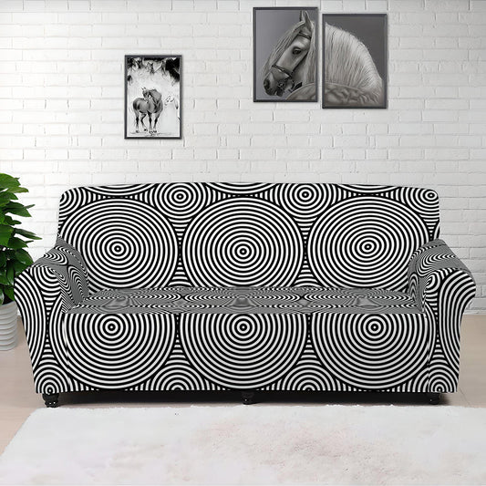 Psychedelic Circle Pattern Print Sofa Cover